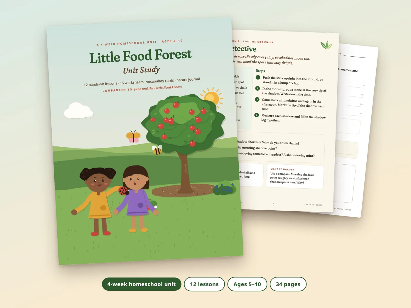 Little Food Forest Unit Study: cover and pages