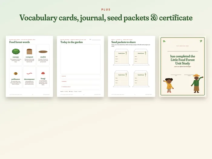 Little Food Forest Unit Study, preview 5