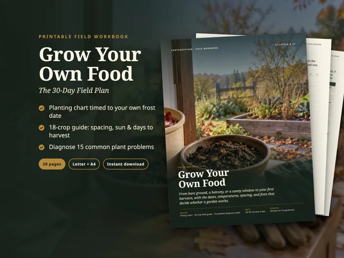 Grow Your Own Food: The 30-Day Field Plan, printable preview