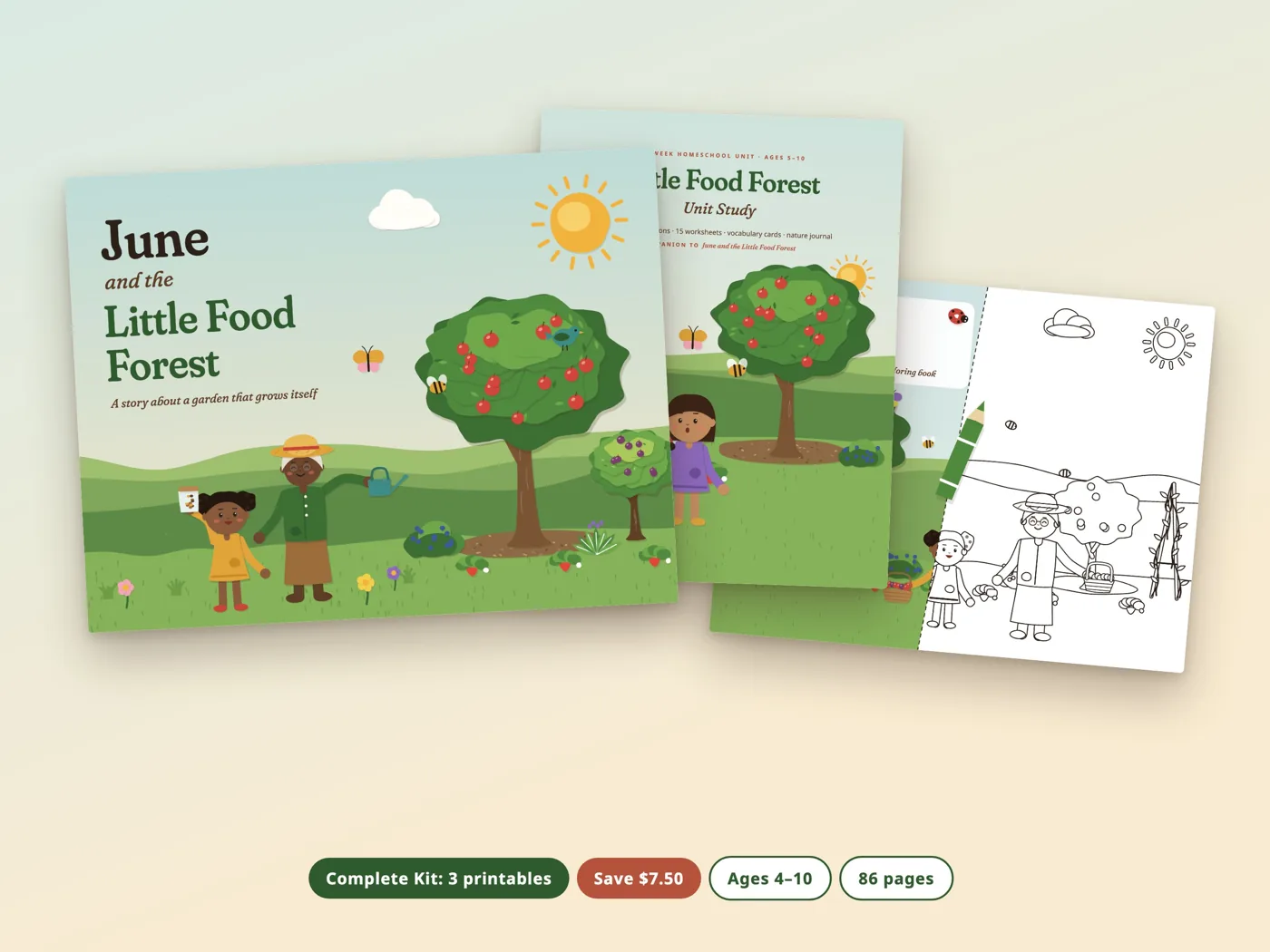 The Little Food Forest Kit: cover and pages