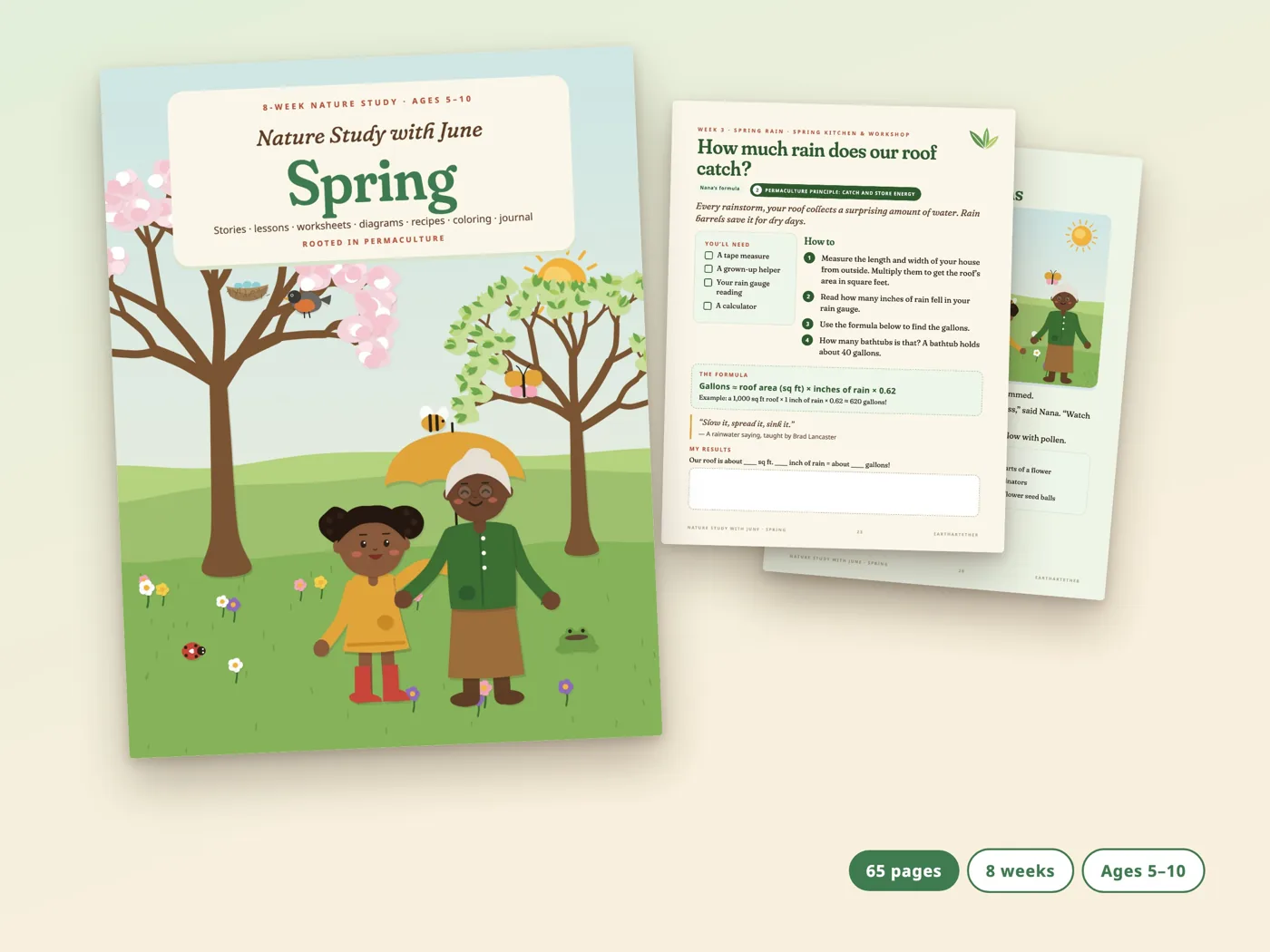 Nature Study with June: Spring: cover and pages