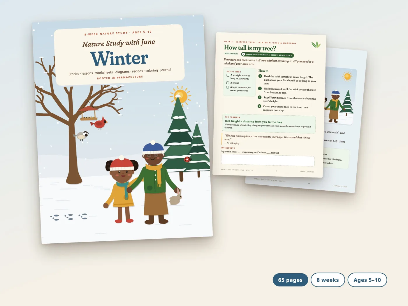 Nature Study with June: Winter: cover and pages